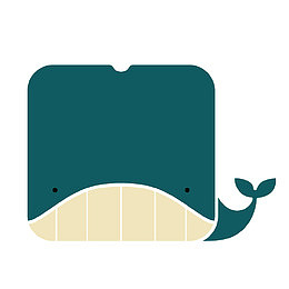 绿色卡通小鲸鱼