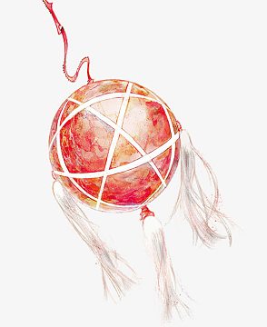 流苏导游旗素材png卡通手绘新春挂件款式素材epspng中国风黄色流苏