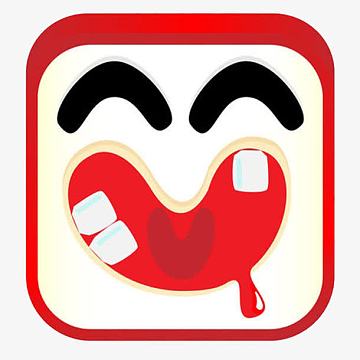 红色幽默大笑小孩流口水表情