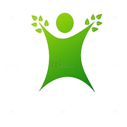 卡通绿色身生态的PNG