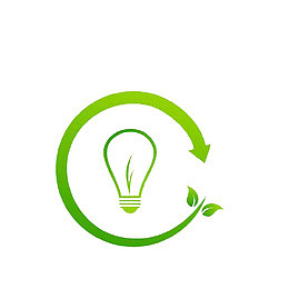 卡通绿色的灯泡的PSD分层