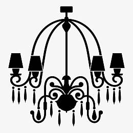 手绘欧式水晶吊灯矢量图