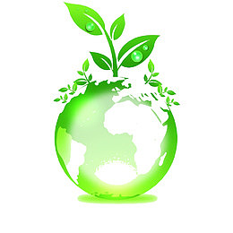 卡通绿色爱护生态的PNG
