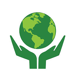 卡通绿色的保护地球的PSD分层