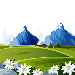 扁平山卡通手绘背景