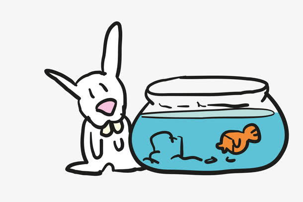 矢量卡通扁平化鱼缸鱼儿