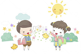 早上孩子去上学