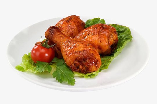 盘子里面的鸡腿