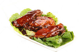 盘子里面的鸡腿