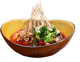 手绘晚餐中国菜麻辣烫