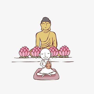 佛像前敲木鱼的小和尚