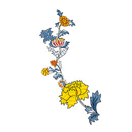 撞色花纹装饰纹样