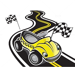 手绘卡通赛车赛道