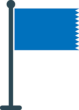 扁平化卡通蓝色旗子图