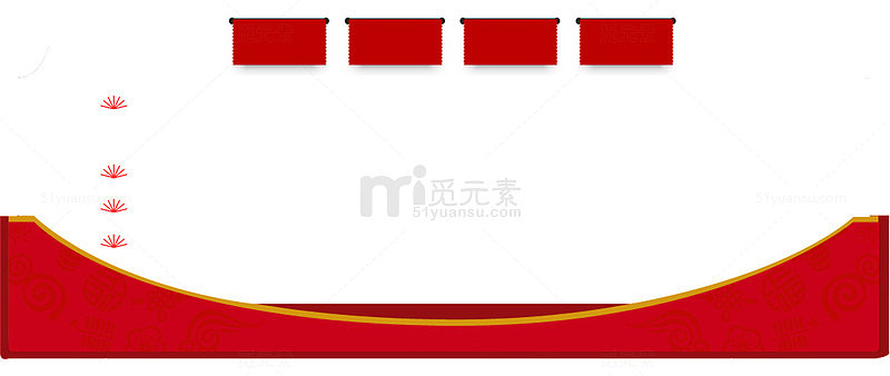 红色中国风框架背景