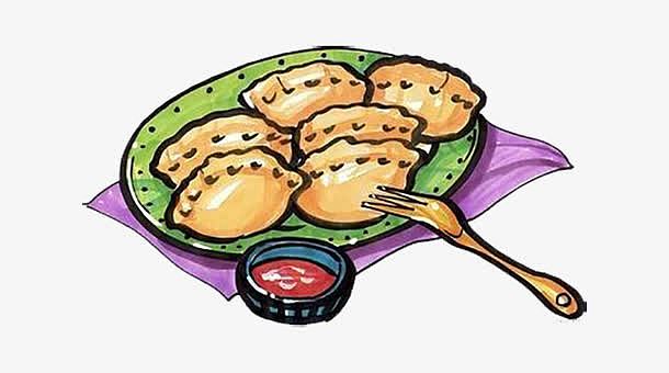 卡通美味饺子