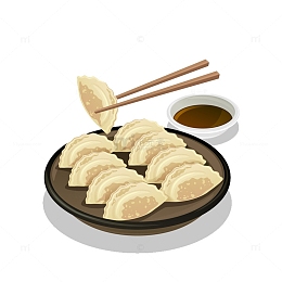 夹着饺子的筷子