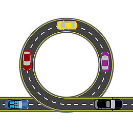手绘灰色弯曲公路