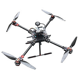 实物黑色四轴飞行器内部零件结构