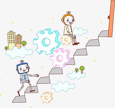 坐锯齿上楼的机器人