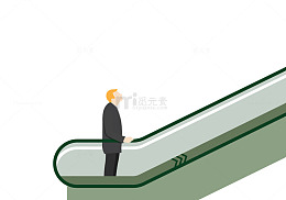 乘自动扶梯上楼
