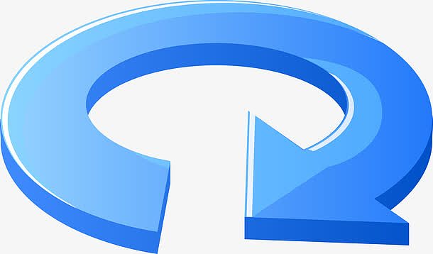 蓝色矢量卡通曲线箭头图