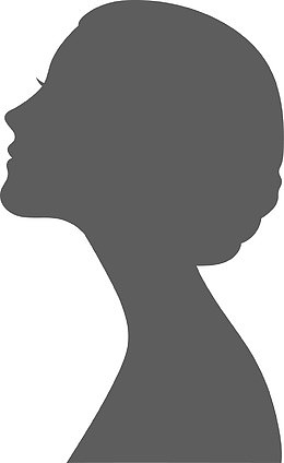 卡通女人头部剪影图