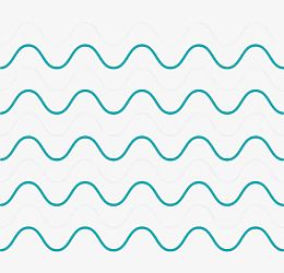 蓝色手绘波浪曲线