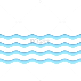 手绘蓝色水波纹曲线