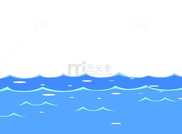 手绘蓝色水面波纹线条
