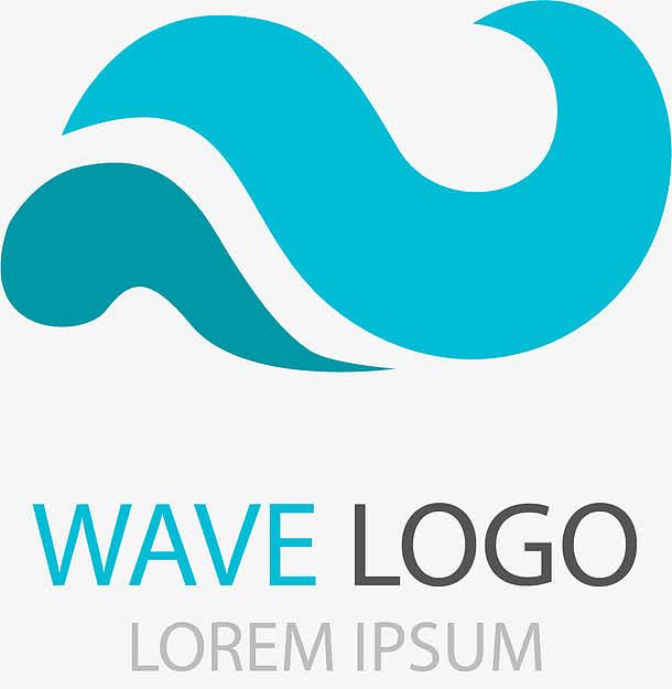 蓝色浪花logo设计
