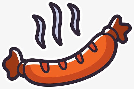 矢量卡通烤肠香肠