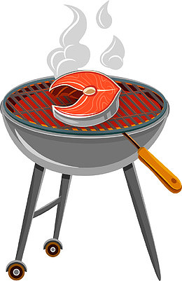 橙色卡通烤肉架