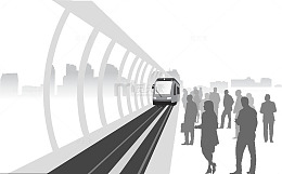 矢量火车站站台等车的人