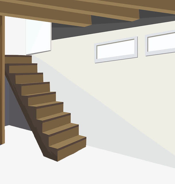 扁平风楼梯间效果图素材免费下载_觅元素