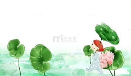 清明节水墨荷花荷塘主题背景