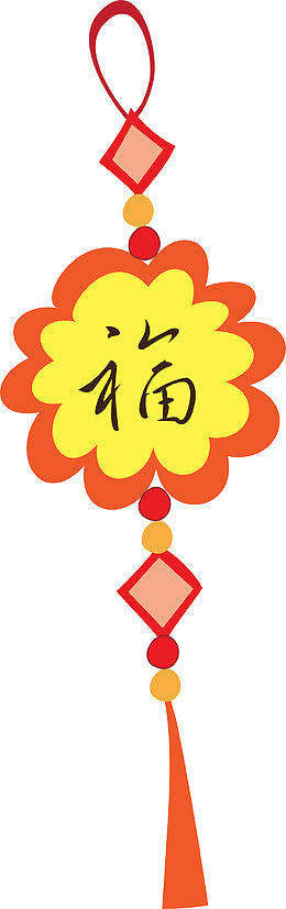 春节红色福字挂饰
