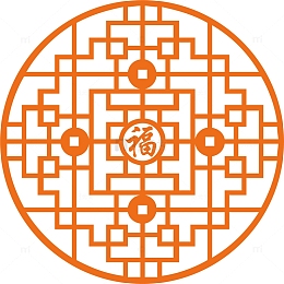 福字窗格古典边框