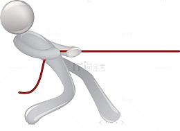 拉着红绳的3D小人图案