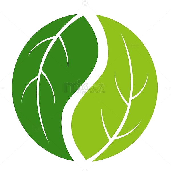 中医绿色树叶八卦logo