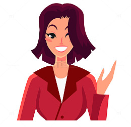 红色手绘都市女精英职场女士矢量