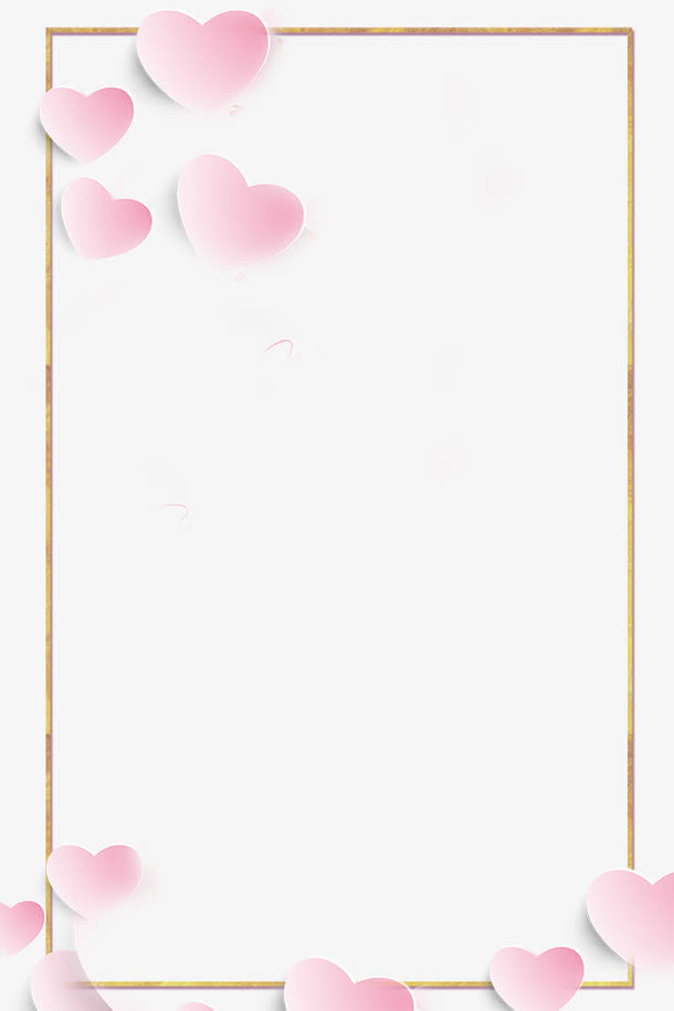 3d立体纸雕爱心装饰边框