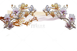 中国风花背景墙装饰