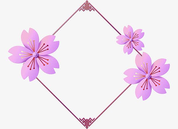 3D立体紫色花朵纸雕