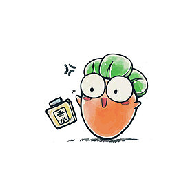 卡通开心的胡萝卜和香水素材