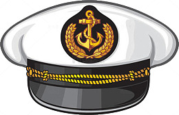 卡通黑白金海军帽子