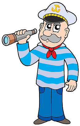 卡通穿水手服的船长