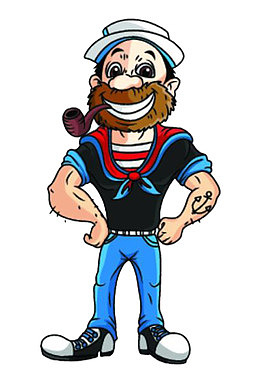 卡通穿水手服的男性