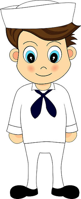 卡通穿水手服的男性