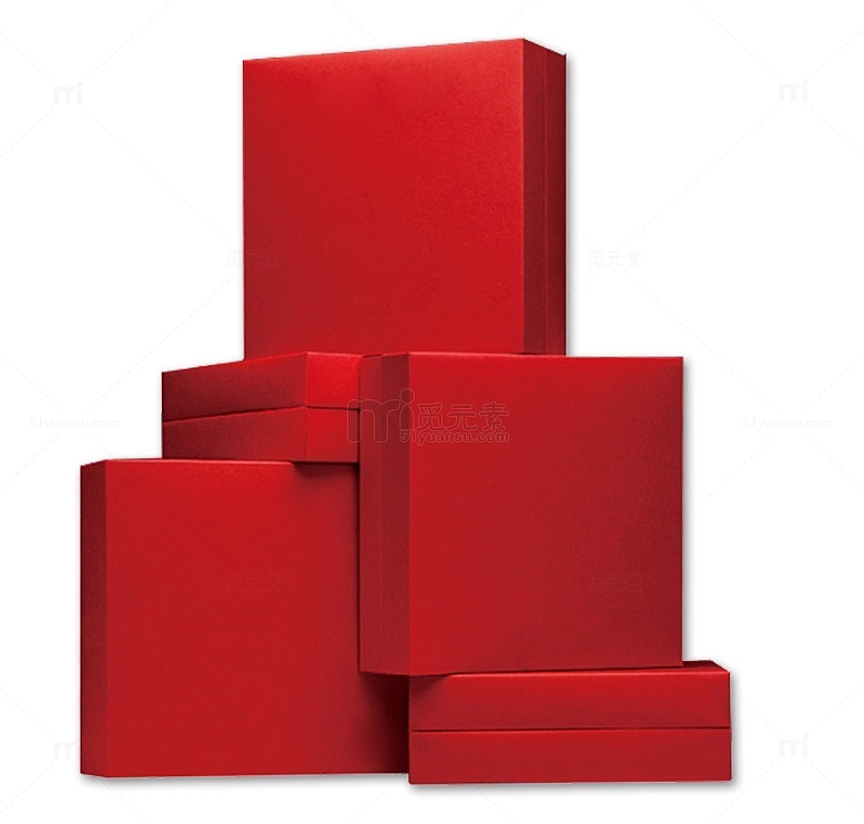卡通红色新年礼物盒